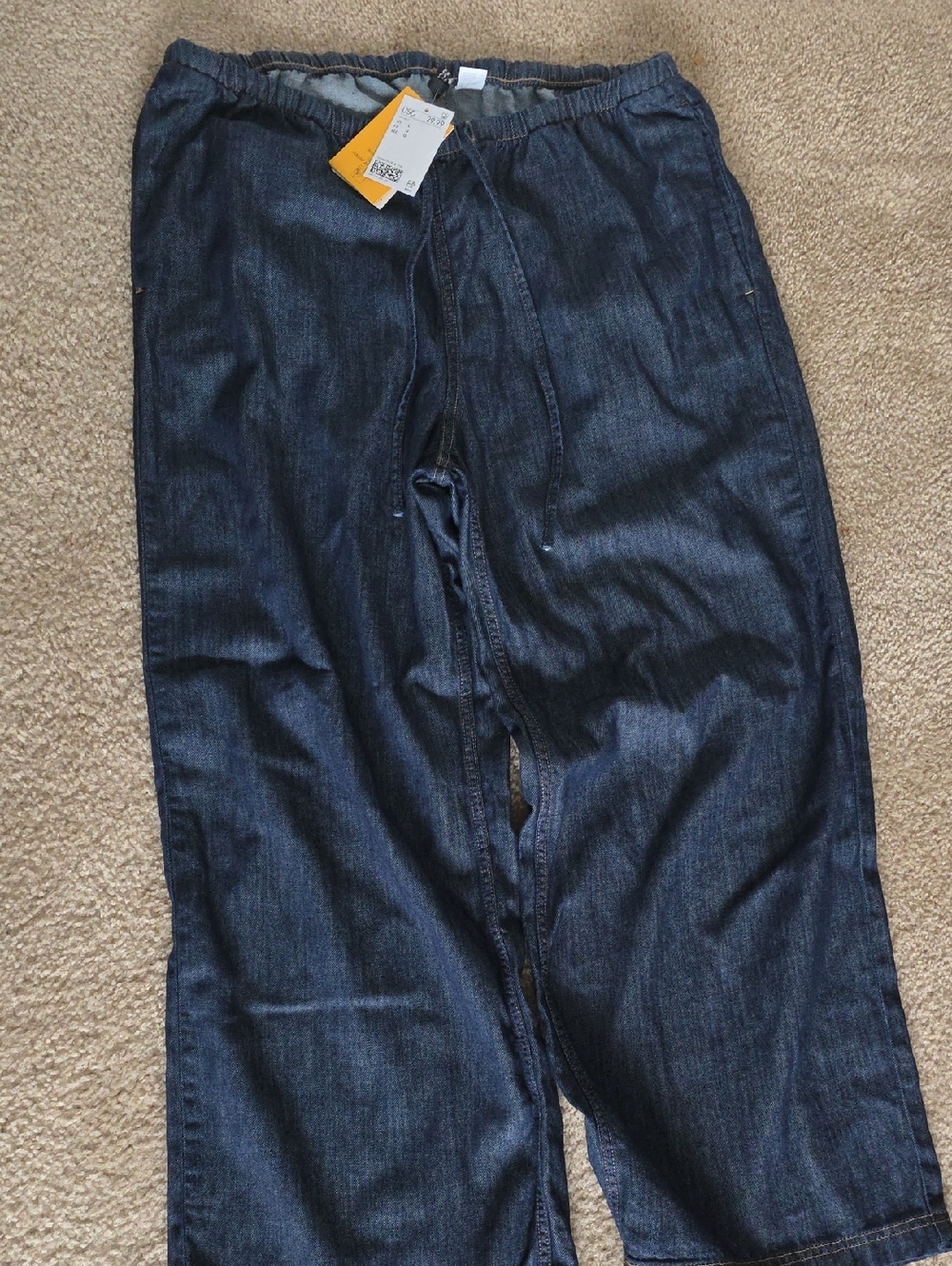 NWT! H&M Dark Wash Drawstring Denim Pants